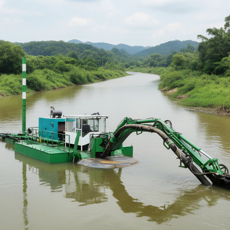 Innovative Amphibious Dredge Multipurpose Machine for Efficient River Land Cleaning/Sand Mining Tasks