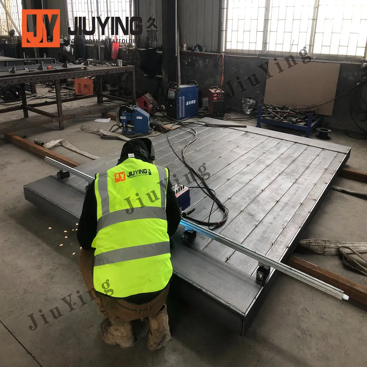 Versatile Trench Shoring System in Orange Red for Efficient Use