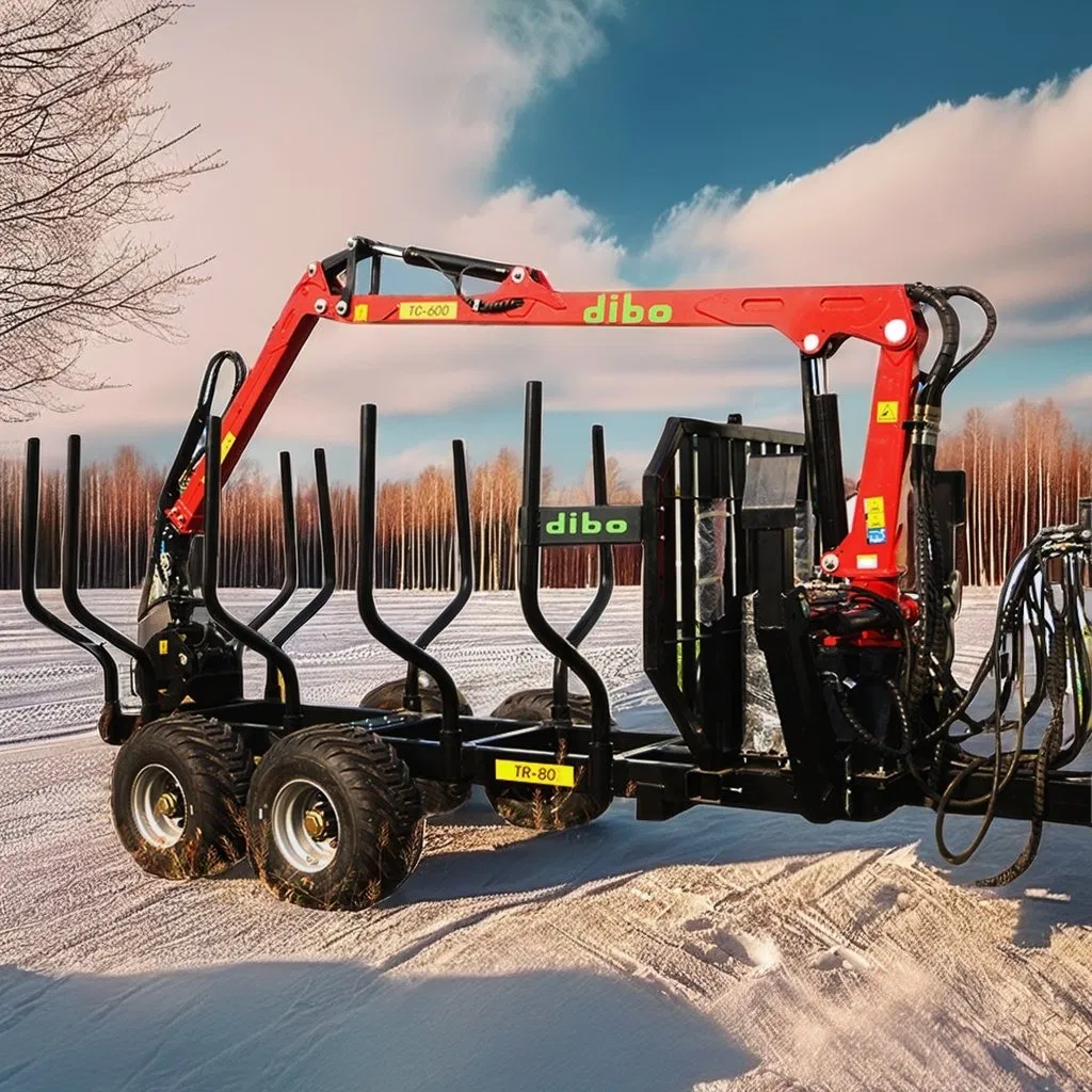 Forest Equipment CE Proved All Terrain Vehicles Agricultural Equipment Forest Machinery Boom 360 Rotary Valve Farm 4 Wheel Drive Quad Towable Log Loader