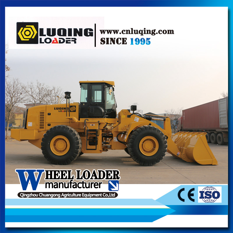 Chinese Brand Luqing Lq956 L50 5ton Wheel Loader Earth-Moving Heavy Duty Construction Machinery