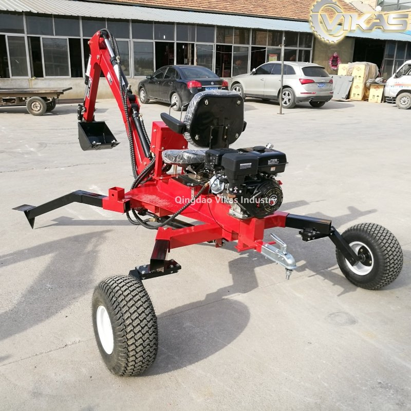 China Factory Portable Movable Gas Self Powered Self-Propelled High Efficient Mulfunctional Earthmoving Hydraulic Electric ATV Towable Backhoe Machine