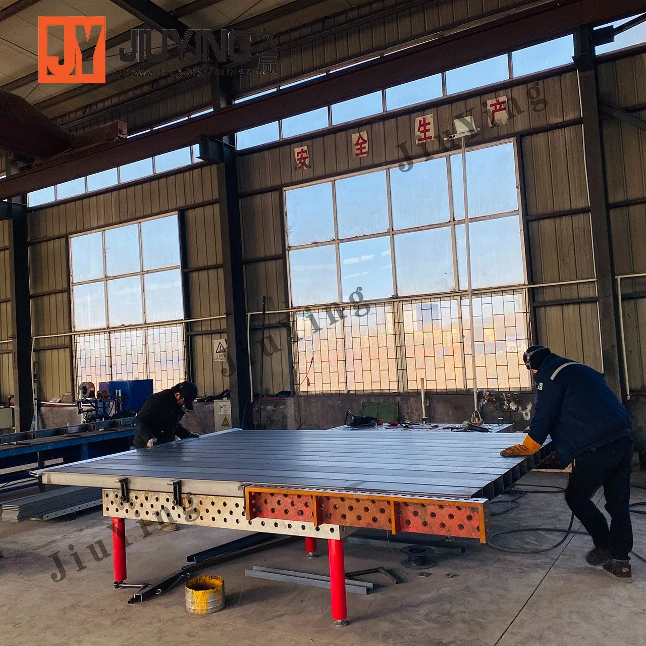 Versatile Trench Shoring System in Orange Red for Efficient Use