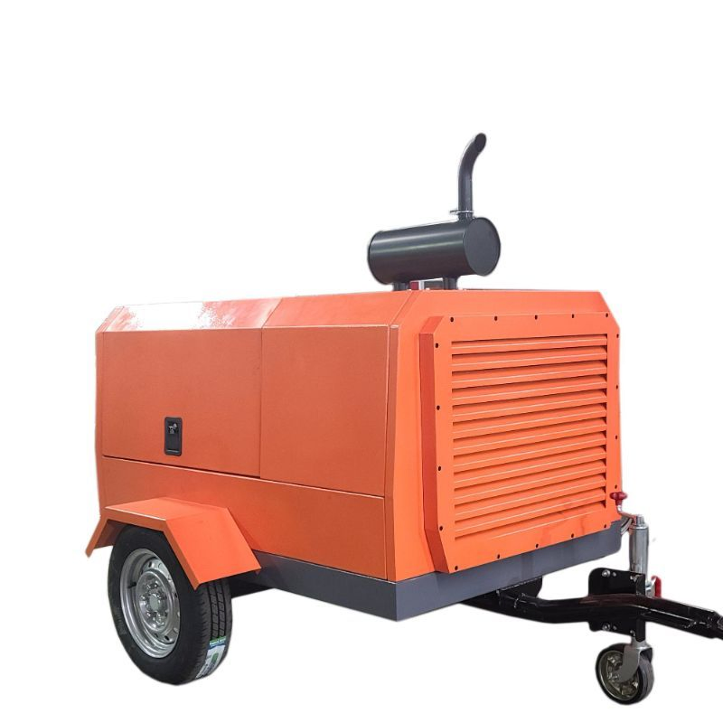 21bar 185 Cfm Mining Screw Diesel Portable Air Compressor Jack Hammer