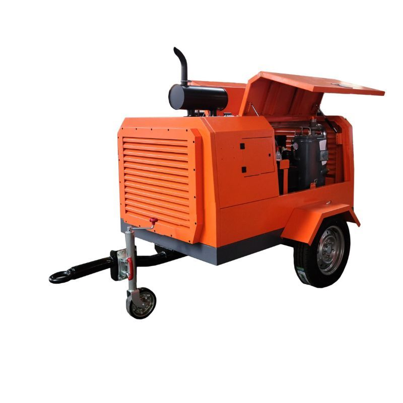 21bar 185 Cfm Mining Screw Diesel Portable Air Compressor Jack Hammer