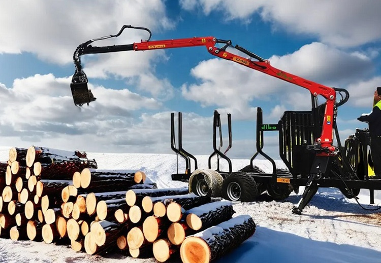 Forest Equipment CE Proved All Terrain Vehicles Agricultural Equipment Forest Machinery Boom 360 Rotary Valve Farm 4 Wheel Drive Quad Towable Log Loader