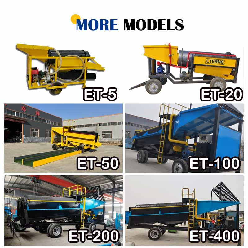 Mobile Aluvial Trommel Washing Machine Drum Gold Chrome Copper Ore Mining Processing Wash Plant for Sale