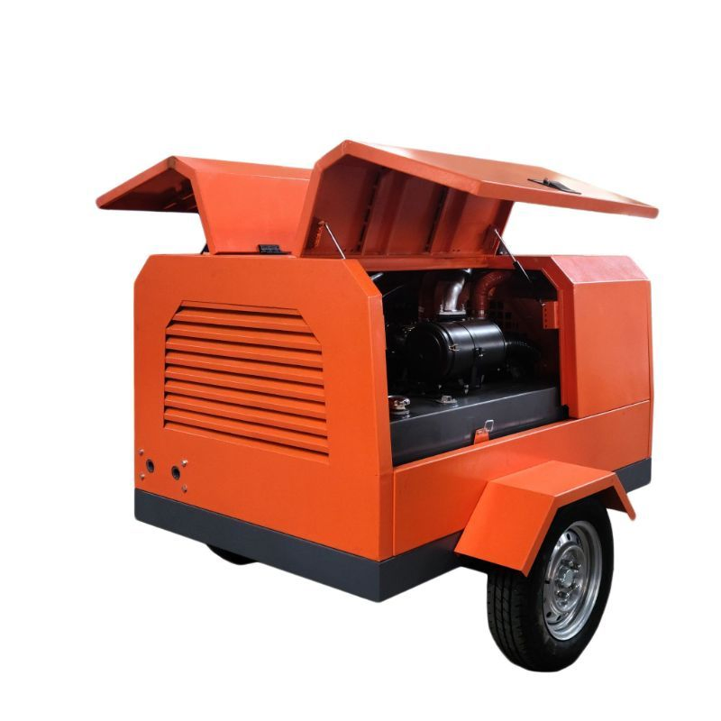 21bar 185 Cfm Mining Screw Diesel Portable Air Compressor Jack Hammer