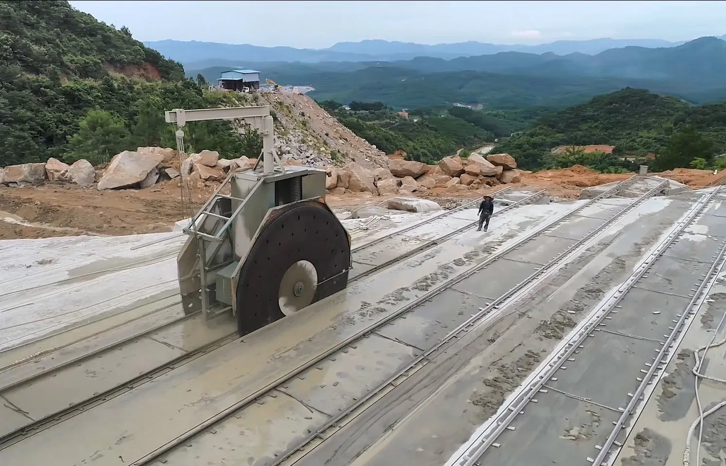 CE Certified Hualong Stone Cutting Machinery Automatic 380V/220V High Efficiency/Speed Double Blade Granite Marble Quarry Stone Block Mining Machine