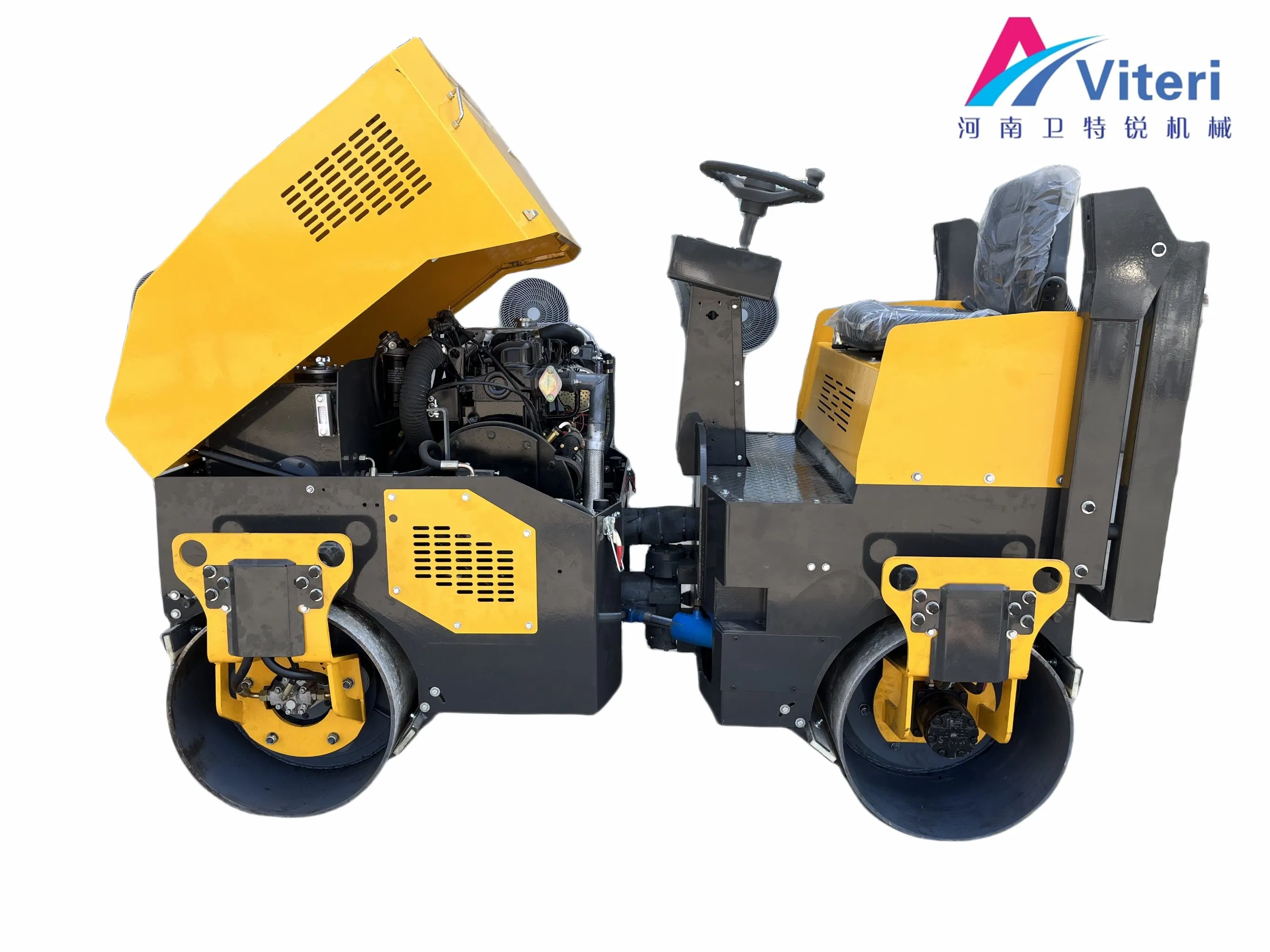 850type 2.8 Ton New Style Double Drum Ride on Hydraulic Road Roller for Construction Works Asphalt Vibratory Compactor Machine Used Road Roller