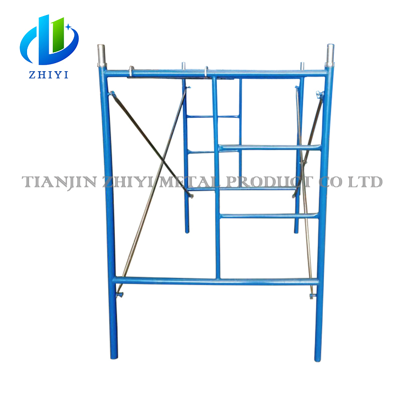 H Type Scaffolding System 6"× 2" Second Hand Construction Scaffold Adjustable Foot Caster Scaffolding with Lock