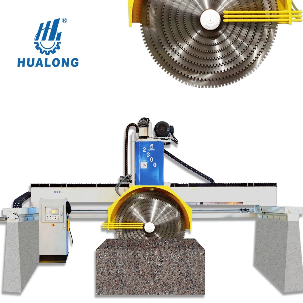 2026 Advanced Factory Price Hualong Stone Machinery Hlqy-2500 Bridge Saw Granite Multi Blade Block Cutter Quarry Stone Cutting Machine