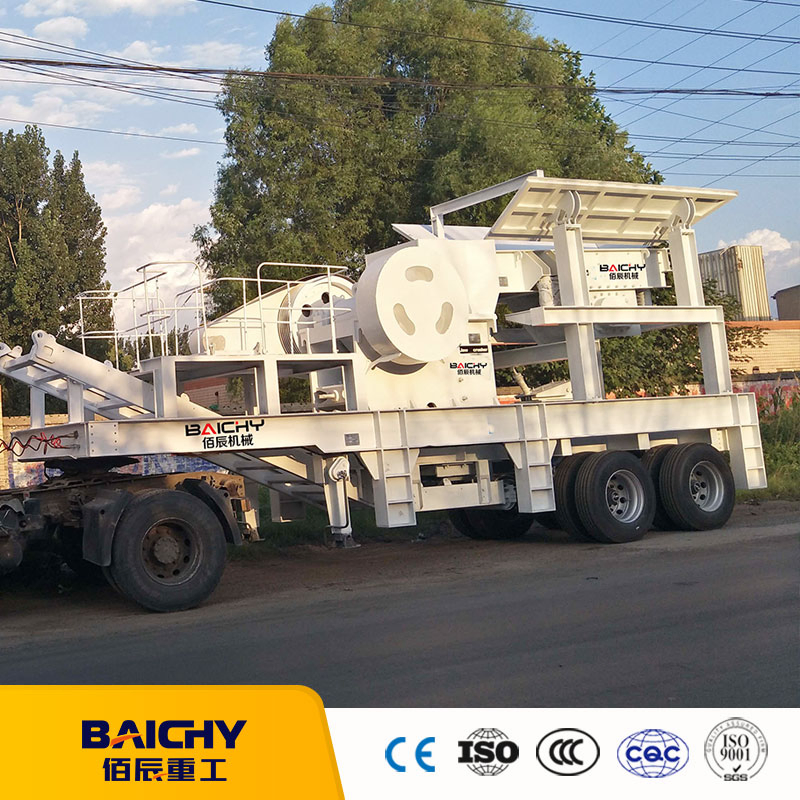 50tph Mining Quarry Granite Basalt Limestone Gravel Crushing Machine Skid Mounted Stone Crushing Station