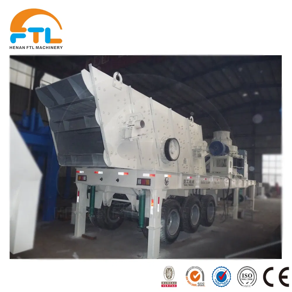 Road Bridge Construction Widely Used Wheel Type Mobile Stone Crushing and Screening Equipment Station
