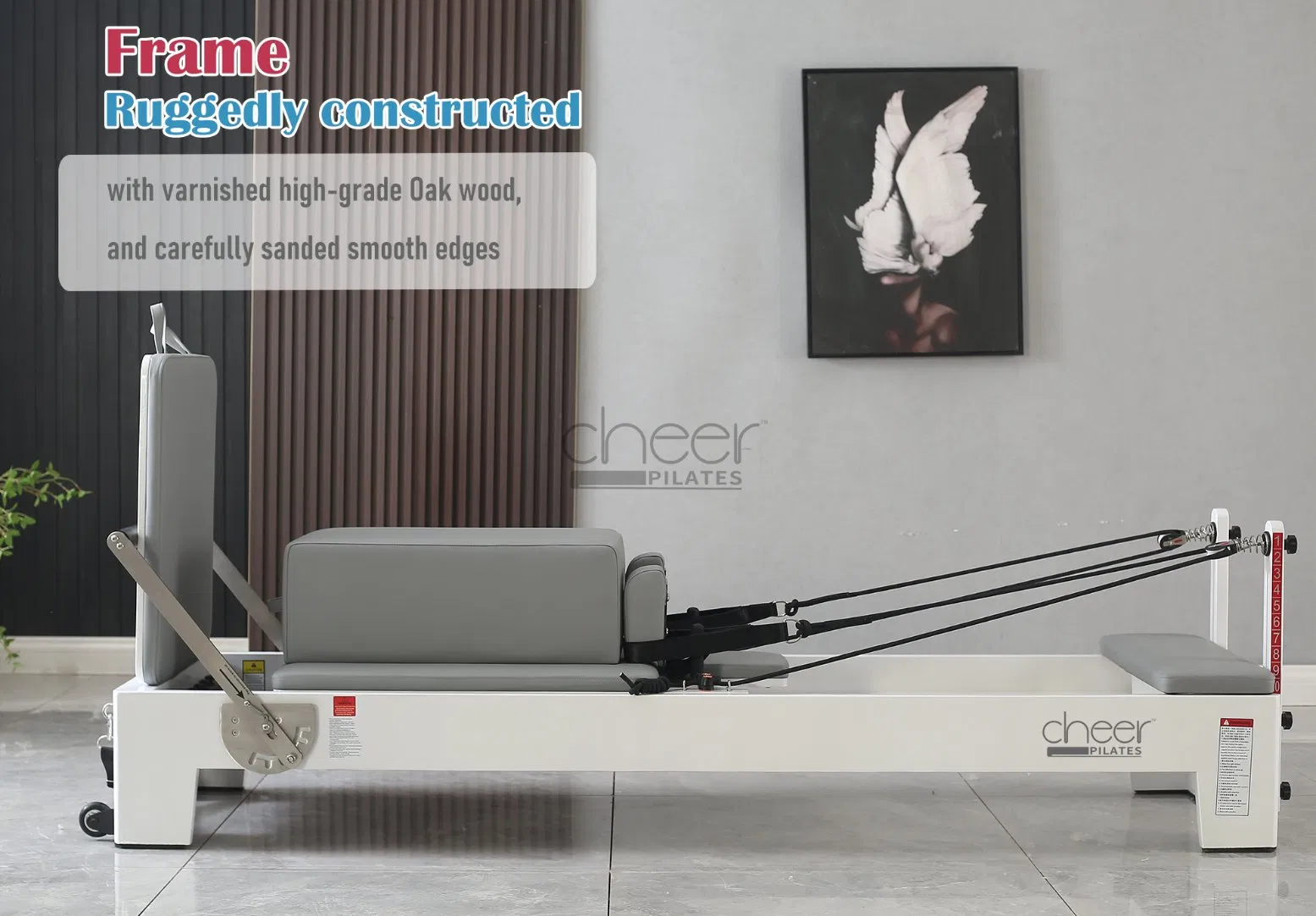 New Style Oak Wood Powder Coating Pilates Reformer Bed Professional Wood Pilates Reformer Machine Fitness Machine for Home and Studio Use or Commercial Resale