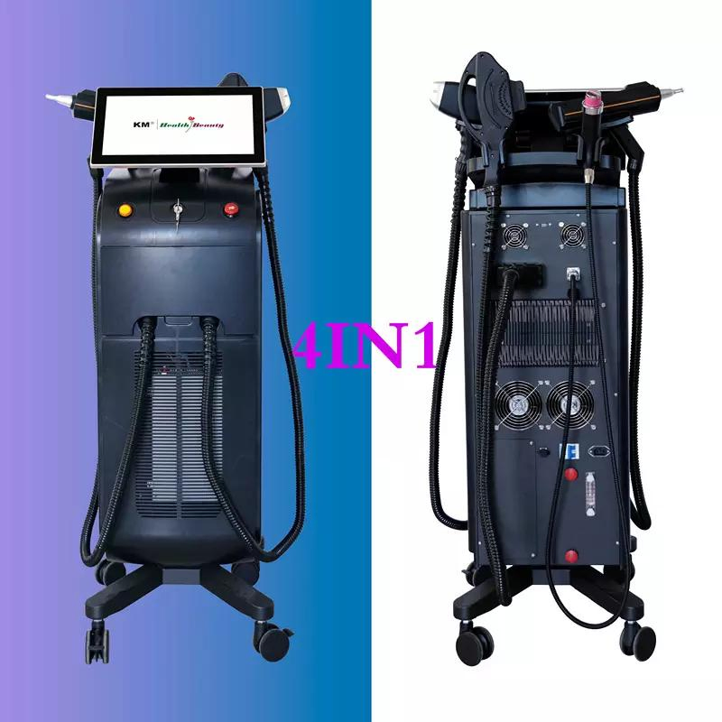 2023 New 3D 755 808 1064 Km Titanium Diode Laser Hair Removal Laser and ND YAG Laser Tattoo Removal/4in1 Beauty Equipment with Hair Removal Diode Laser &amp; ND YAG