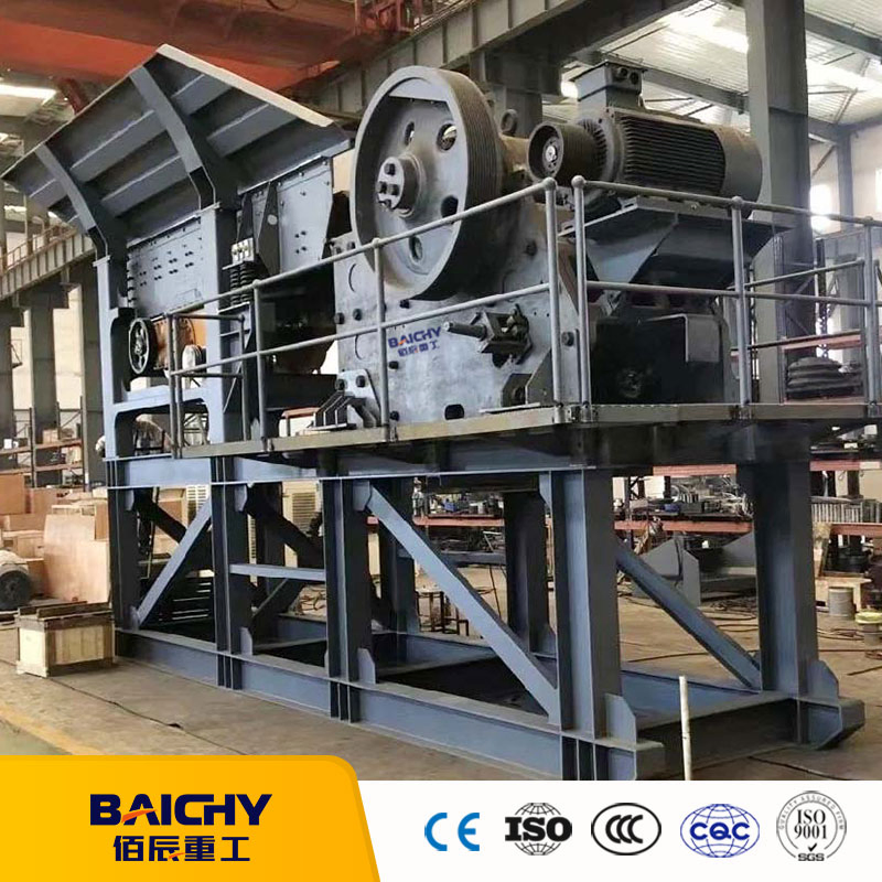 50tph Mining Quarry Granite Basalt Limestone Gravel Crushing Machine Skid Mounted Stone Crushing Station