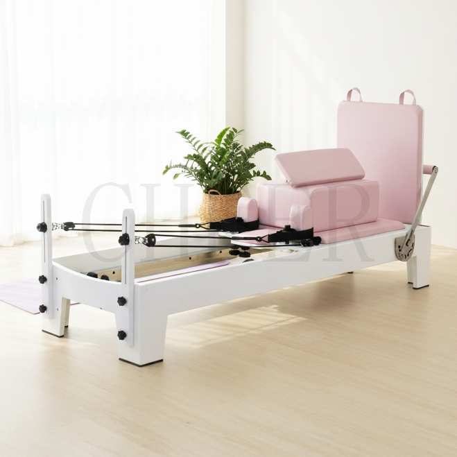 New Arrival Oak Wood Powder Coating Pilates Reformer Bed Professional Wood Pilates Reformer Machine Fitness Machine for Home and Studio Use or Commercial Resale