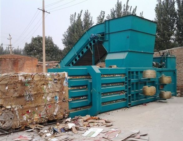 Rice Husk Baler Machine Waste Fabric Baling Press Used Aluminium Cans Horizontal Hydraulic Baling Press Machine