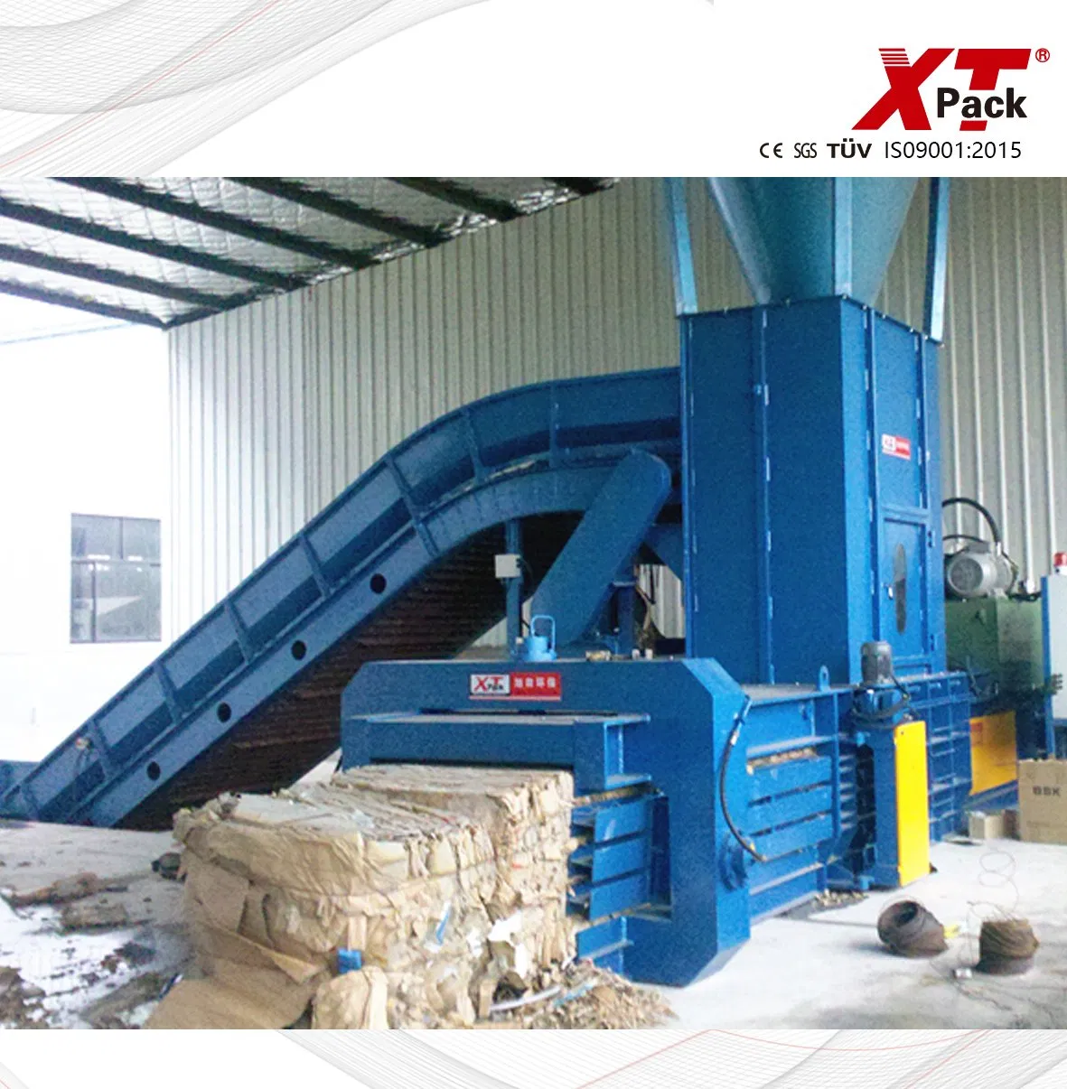 Hydraulic Automatic Square Baling Press Horizontal Vertical Scrap Waste Paper Cardboard Plastic Tyre Bottle Cans Film Used Clothes Recycling Metal Baler Machine