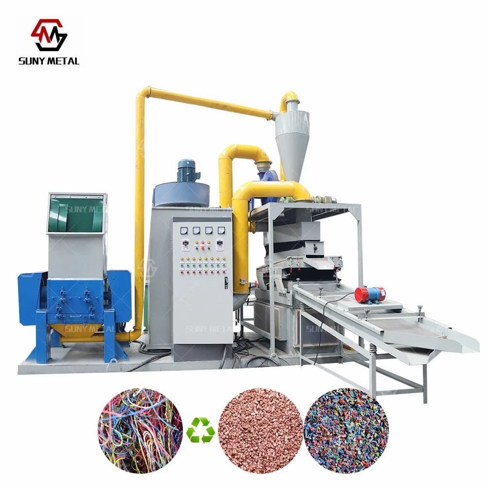 Industrial Copper Cable Recycling Equipment Used Wire Shredding Power Line Granulating in One Machine Granulator