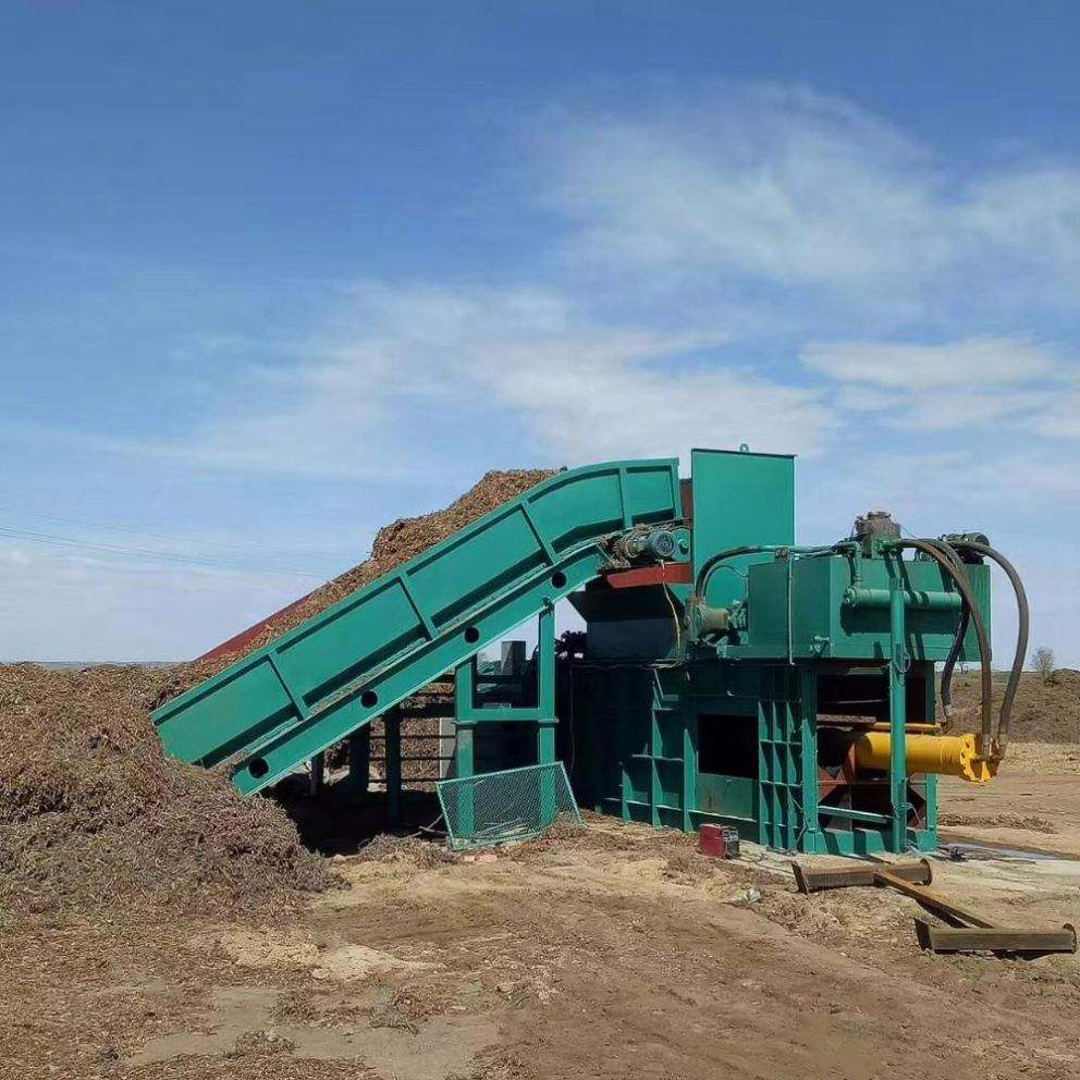 Rice Husk Baler Machine Waste Fabric Baling Press Used Aluminium Cans Horizontal Hydraulic Baling Press Machine