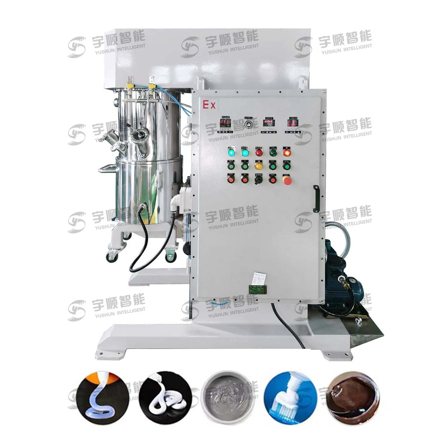 Yushun China 60L High Quality Stainless Steel Industrial Mixing Equipment Muti-Functional Vertical Kneader Blender
