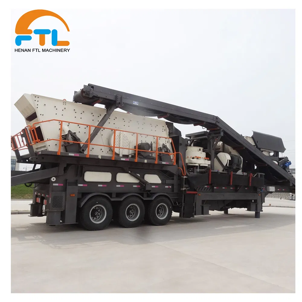 Road Bridge Construction Widely Used Wheel Type Mobile Stone Crushing and Screening Equipment Station