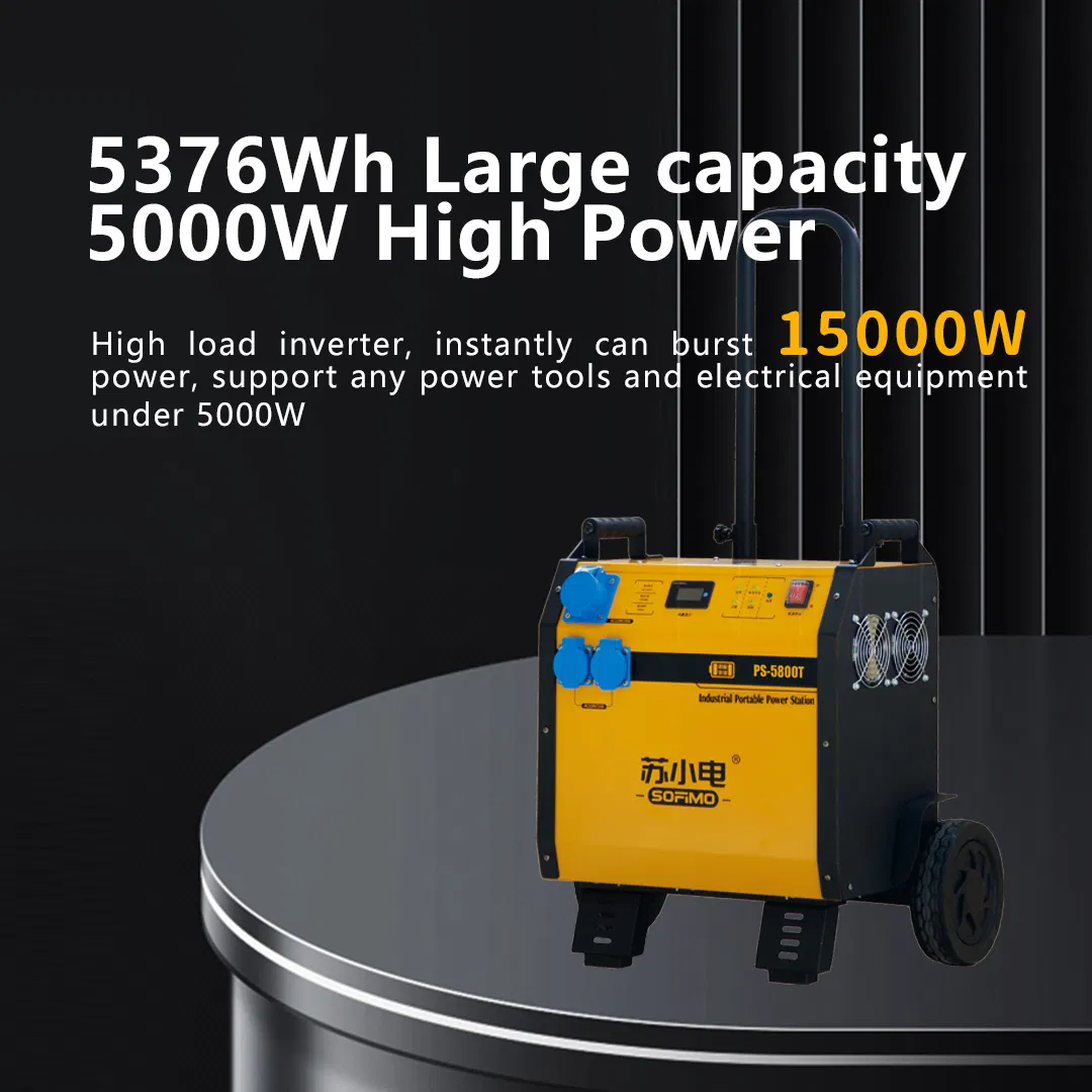 Portable Power Station for Industrial Use 5000W Rated Power Support Heavy Duty Power Tools Job-Site Equipment Emergency Use