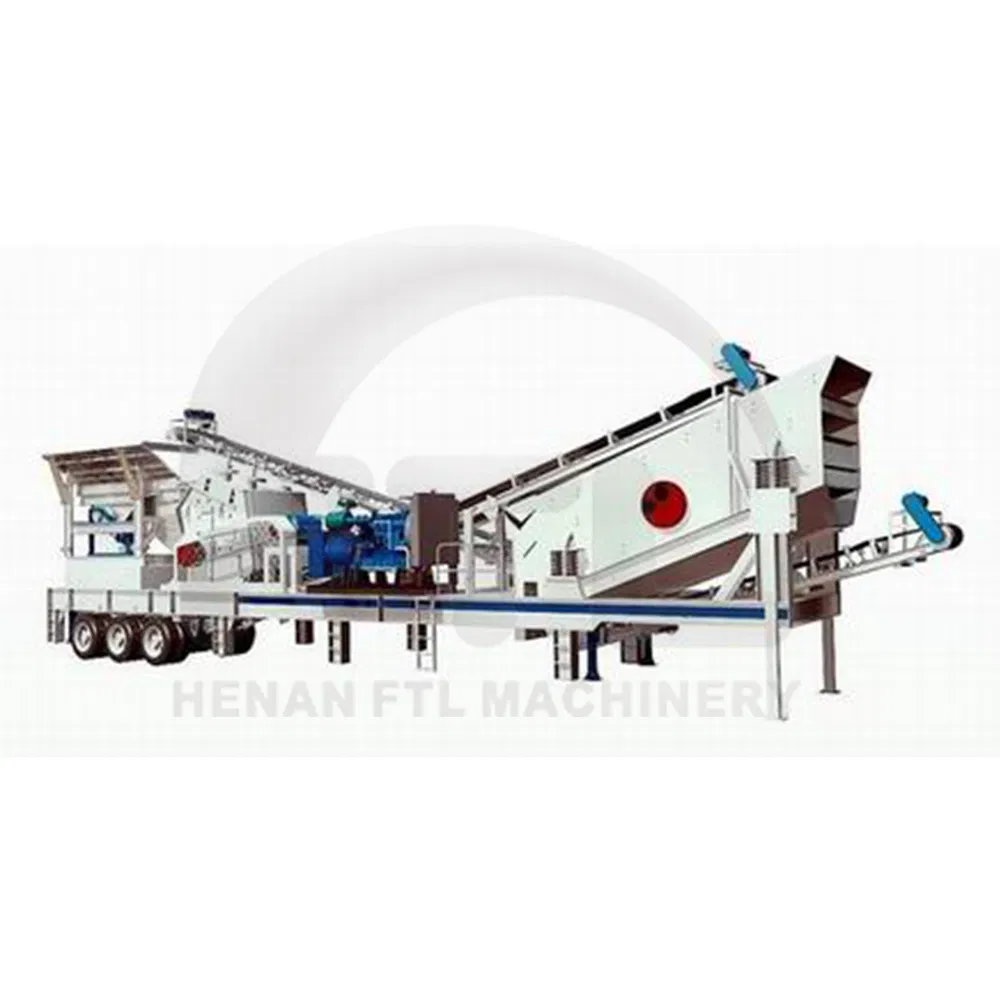 Road Bridge Construction Widely Used Wheel Type Mobile Stone Crushing and Screening Equipment Station