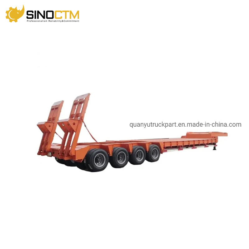 3 Axle 4 Axle 60t 80t Lowbed Semi Trailer Heavy Duty Lowboy Low Bed Trailer for Sale