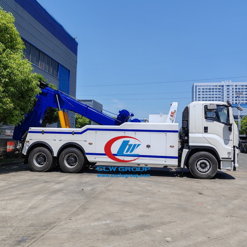 Isuzu 6X4 Heavy Duty Transport 25 Ton Roadside Street Rescue Breakdown Emergency Towing Crane Wrecker Tow Truck
