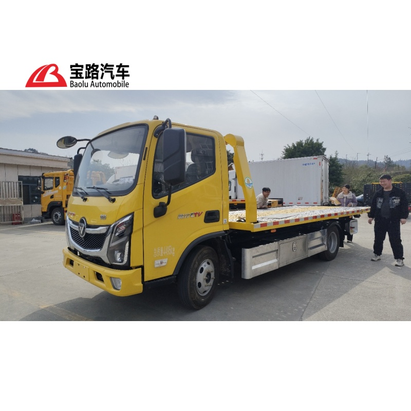 China New Foton Aoling Light Flatbed Wrecker Tow Truck for Road Rescue
