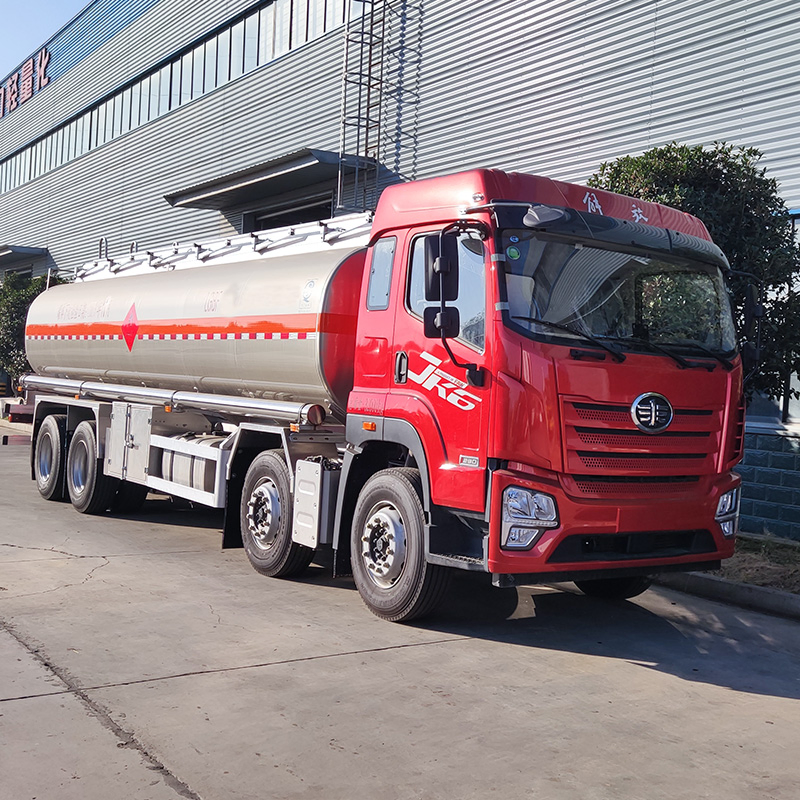 FAW 8X4 Aluminum Alloy Fuel Tanker Oil Tank Truck with Fuel Bowser