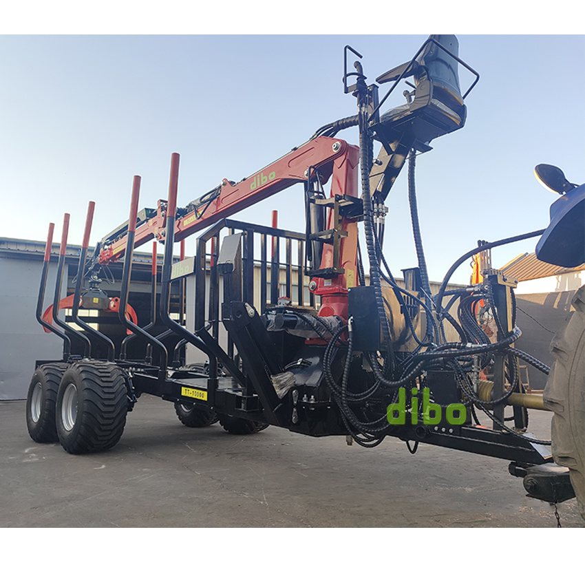 TUV CE Certificated Fiewood Hauler Cargo Log Forwarding Grab Multilander Log Loading Loader Hydraulic Forest Log Grapple Timber Crane for Tractor Trailer