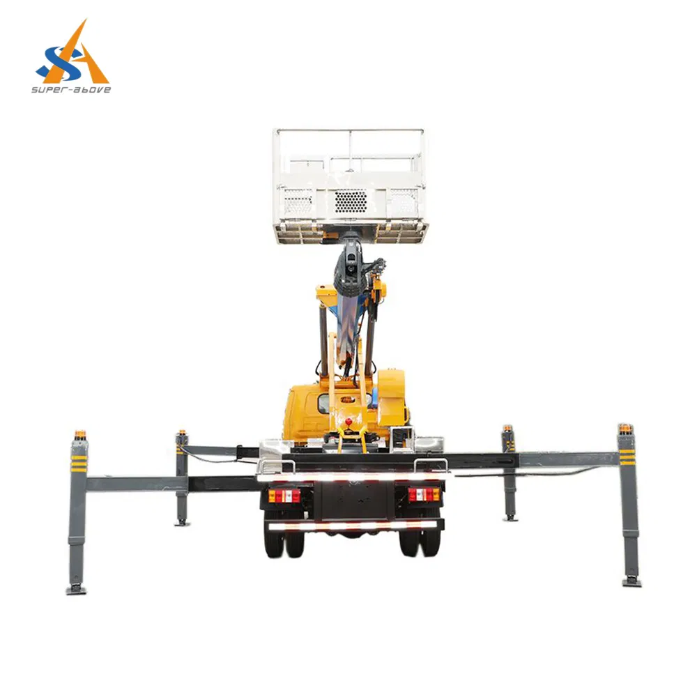 Super-Above Platform Aerial Truck, Hydraulic Truck Mounted Aerial Telescopic Access Ladders Bucket Truck Boom Lift Aerial Manlift Work 8-28m Platform Truck