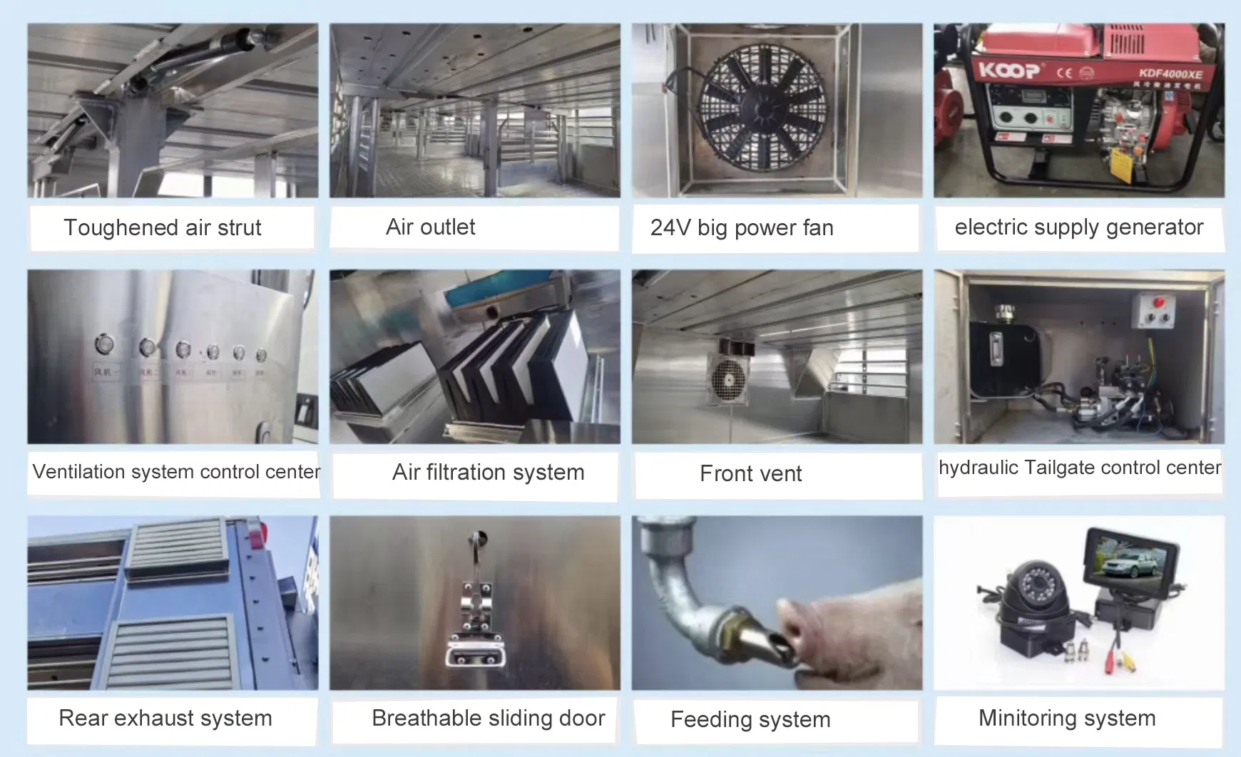 High Quality 2 Floors Aluminum Livestock Poulty Pig Transport Truck