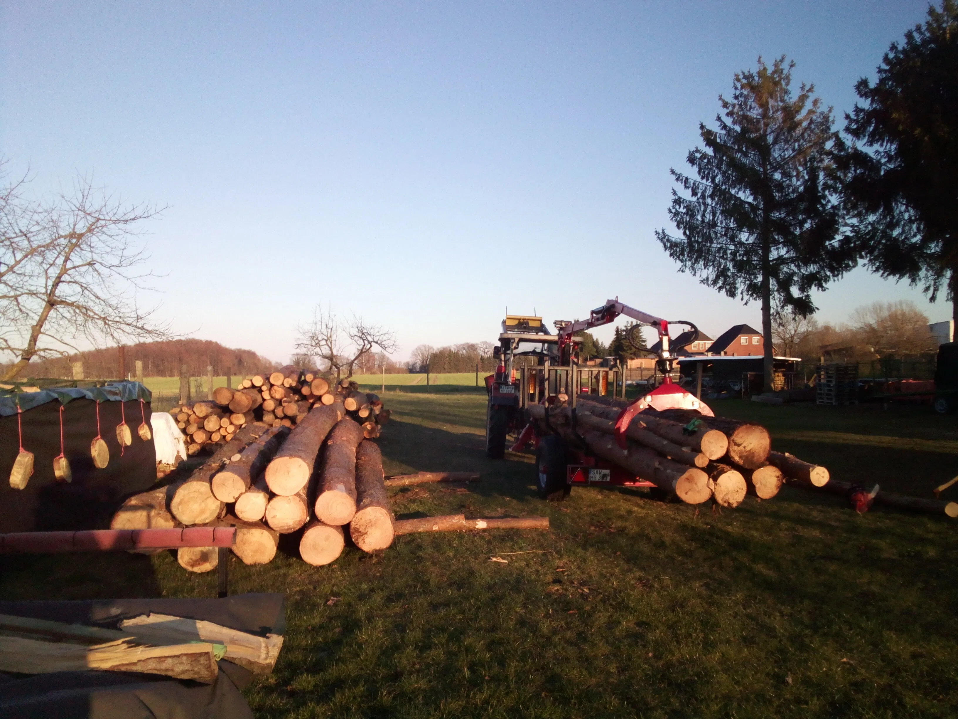 China Hydraulic ATV Log Hauler Trailer Crane with Wood Timber Grapple for Forestry Machinery