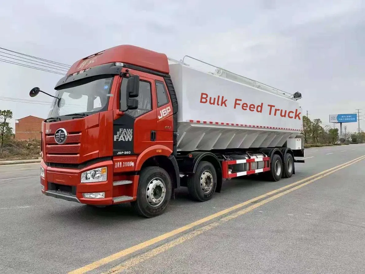 Heavy Duty 32.5cbm Bulk Feed Truck Large Capacity Livestock Poultry Bulk Feed Truck Chicken Feed Grain Transport Trucks