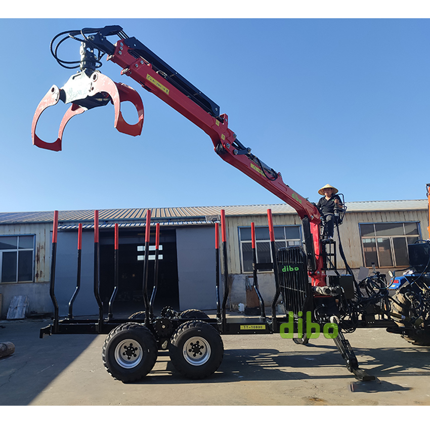 TUV CE Certificated Fiewood Hauler Cargo Log Forwarding Grab Multilander Log Loading Loader Hydraulic Forest Log Grapple Timber Crane for Tractor Trailer