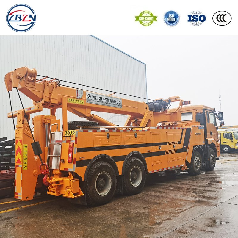 Shacman Delong Heavy-Duty Tow Truck 8X4 Road Wrecker 25 Ton Crane Large Trailer