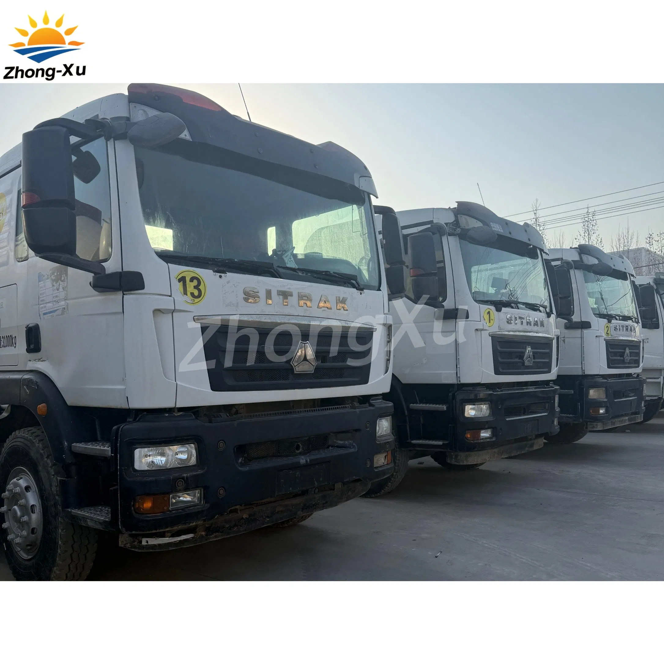 Shacman Sinotruck Sitrak HOWO Concrete Mixer Truck Used Dump Tipper Tractor Trucks Fuel Tanker Car Flatbed Lowbed Cargo Side Board/Curtain Semi Trailer