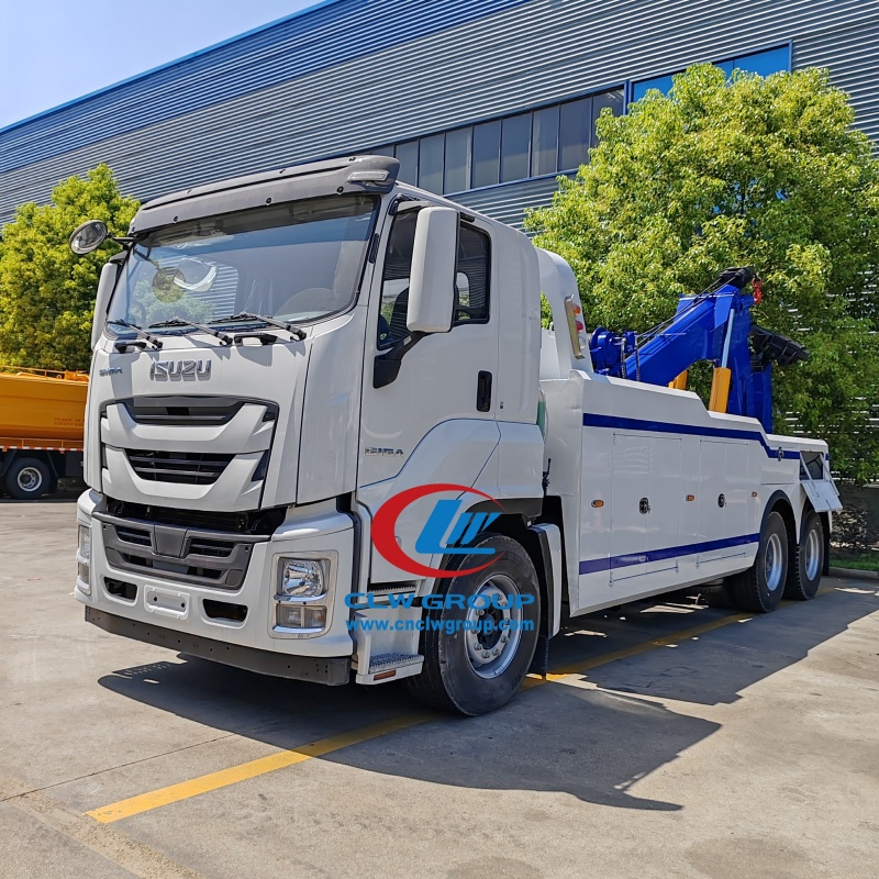 Isuzu 6X4 Heavy Duty Transport 25 Ton Roadside Street Rescue Breakdown Emergency Towing Crane Wrecker Tow Truck