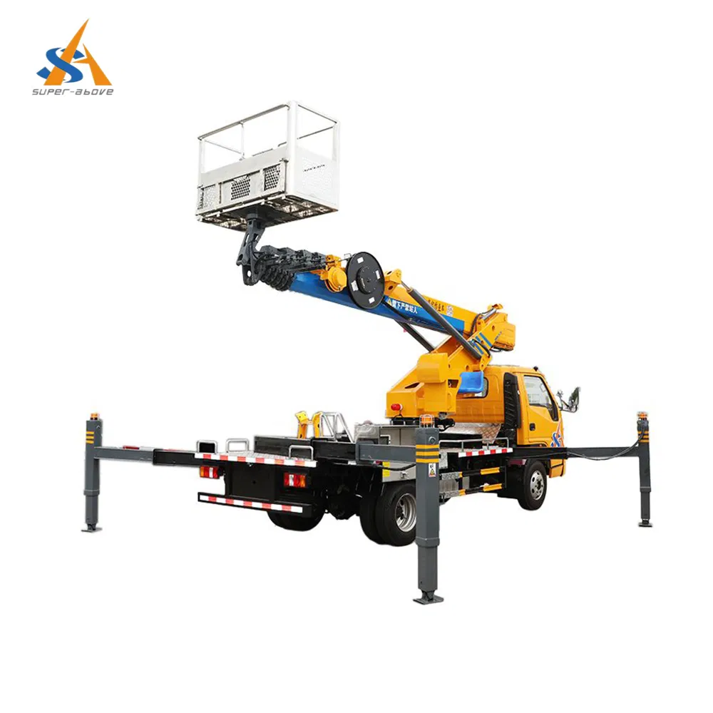 Super-Above Platform Aerial Truck, Hydraulic Truck Mounted Aerial Telescopic Access Ladders Bucket Truck Boom Lift Aerial Manlift Work 8-28m Platform Truck