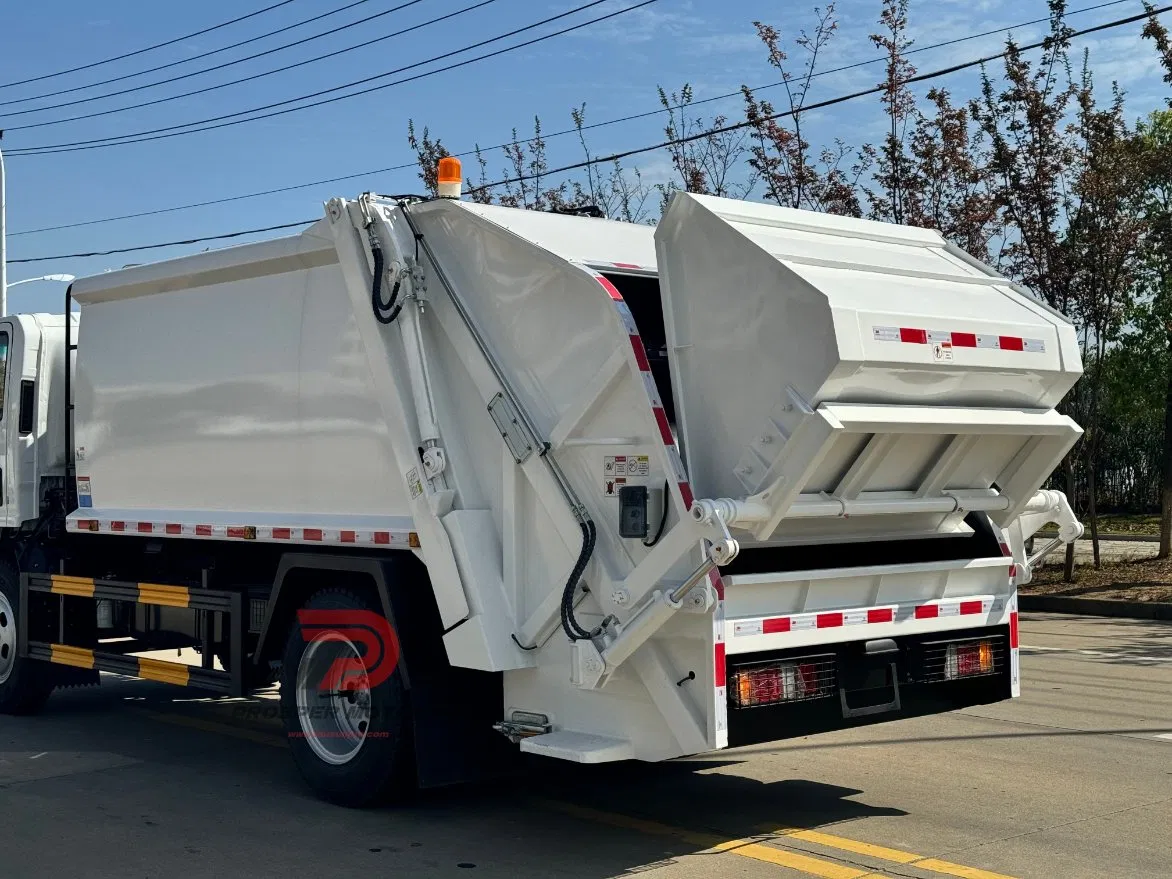 China Municipal Waste Collection Management Compressed Garbage Truck Isuzu Npr Nps 5 6 8 10 Cbm 6ton 6m3 Compactor Garbage Truck for Sale