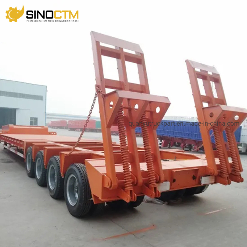 3 Axle 4 Axle 60t 80t Lowbed Semi Trailer Heavy Duty Lowboy Low Bed Trailer for Sale