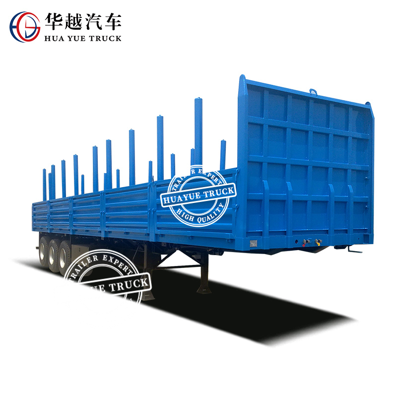 Detachable Pillar Log Hauler Flatbed Trailer with Jost Kingpin