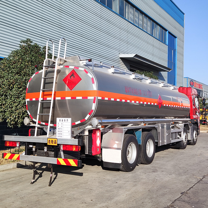 FAW 8X4 Aluminum Alloy Fuel Tanker Oil Tank Truck with Fuel Bowser