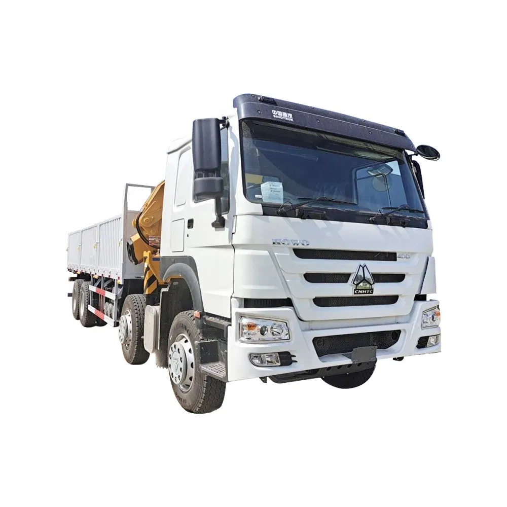 High Quality Sinotruk Shacman Truck Mounted Crane HOWO A7 T7h G7s Cargo Truck 12tons/14tons Hydraulic Folding Telescopic Arm Lorry Van Crane Truck with Fence