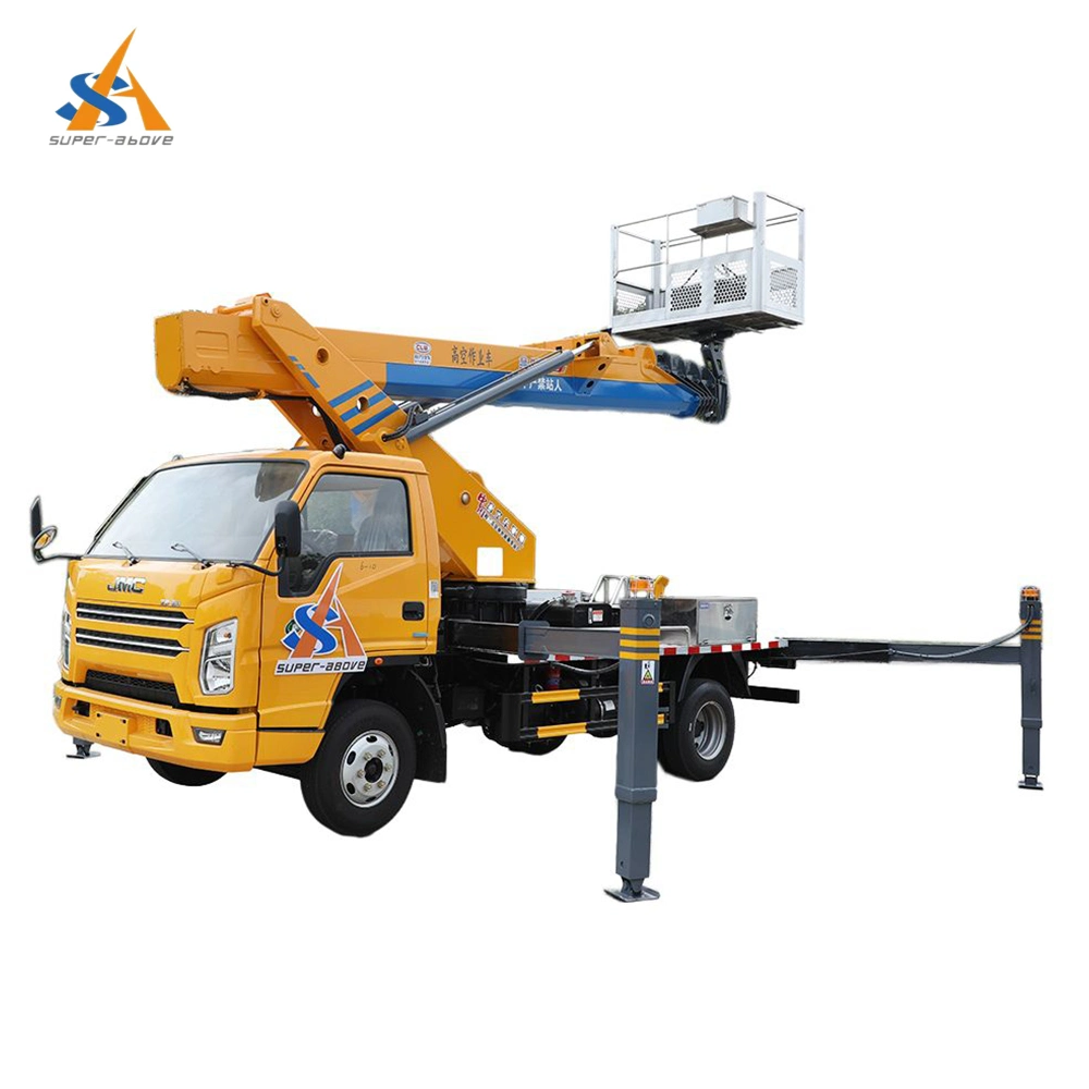 Super-Above Platform Aerial Truck, Hydraulic Truck Mounted Aerial Telescopic Access Ladders Bucket Truck Boom Lift Aerial Manlift Work 8-28m Platform Truck