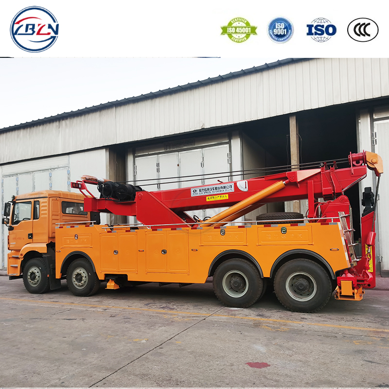 Shacman Delong Heavy-Duty Tow Truck 8X4 Road Wrecker 25 Ton Crane Large Trailer